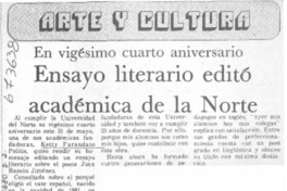 Ensayo literario editó académica de la Norte.