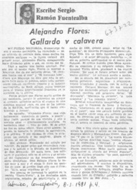 Alejandro Flores: Gallardo y calavera