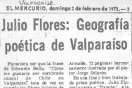 Julio Flores, geografía poética de Valparaíso