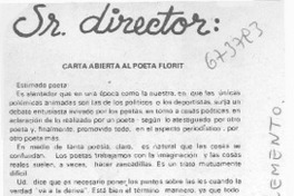 Carta abierta al poeta Florit