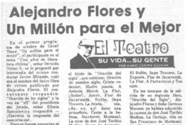 Alejandro Flores y un millón para el mejor