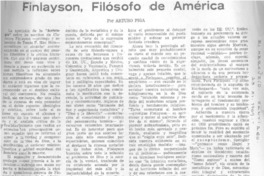 Finlayson, filósofo de América