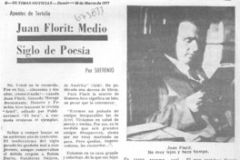 Juan Florit: medio siglo de poesía