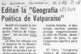 Editan la "Geografía poética de Valparaíso".
