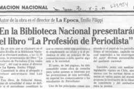 En la Biblioteca Nacional presentarán el libro "La profesión de periodista".
