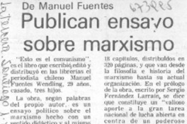 Publican ensayo sobre marxismo.