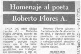 Homenaje al poeta Roberto Flores A.