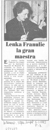 Lenka Franulic la gran maestra.