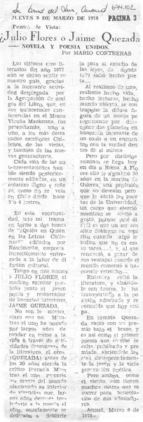 Julio Flores o Jaime Quezada [artículo] Mario Contreras. - Biblioteca  Nacional Digital de Chile