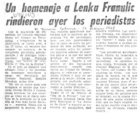Un homenaje a Lenka Franulic rindieron ayer los periodistas.