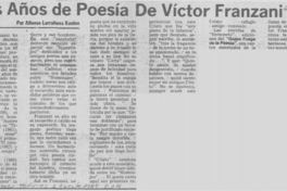 Los años de poesía de Víctor Franzani