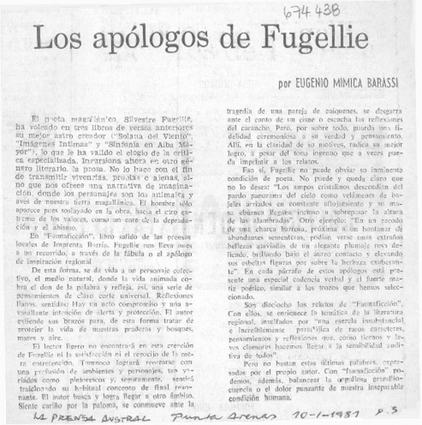 Los apólogos de Fugellie