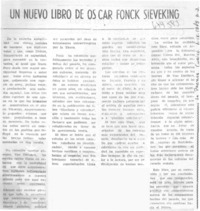 Un nuevo libro de Oscar Fonck Sievering.