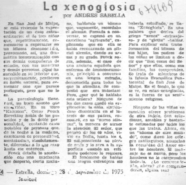 La xenoglosia