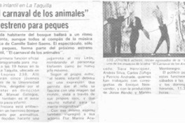 "El Carnaval de los animales" en estreno para peques