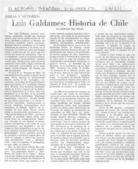 Luis Galdames, historia de Chile