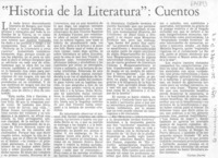 "Historia de la literatura", cuentos