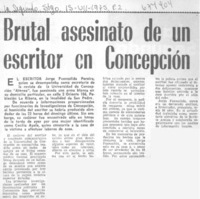 Brutal asesinato de un escritor en Concepción
