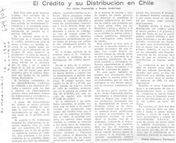 El crédito y su distribución en Chile