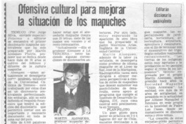 Ofensiva cultural para mejorar la situación de los mapuches