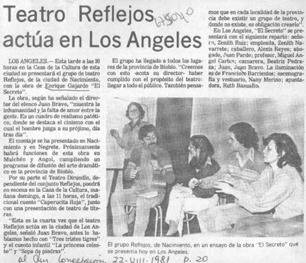 Teatro Reflejos actúa en Los Angeles