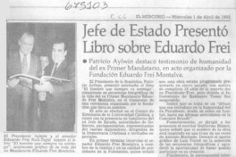 Jefe de estado presentó libro sobre Eduardo Frei.
