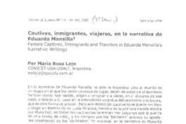 Cautivas, inmigrantes, viajeros, en la narrativa de Eduarda Mansilla