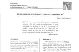 Imaginario bíblico en Gabriela Mistral
