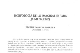 Morfología de lo imaginario para Jaime Sabines.