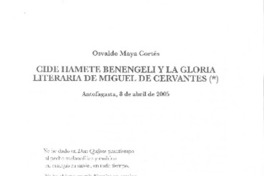 Cide Hamete Benengeli y la gloria literaria de Miguel de Cervantes