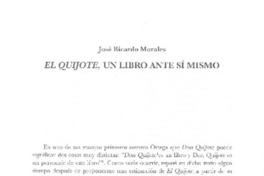 El Quijote, un libro ante sí mismo