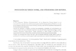 Invocación de Teresa Hamel, una viñamarina con historia