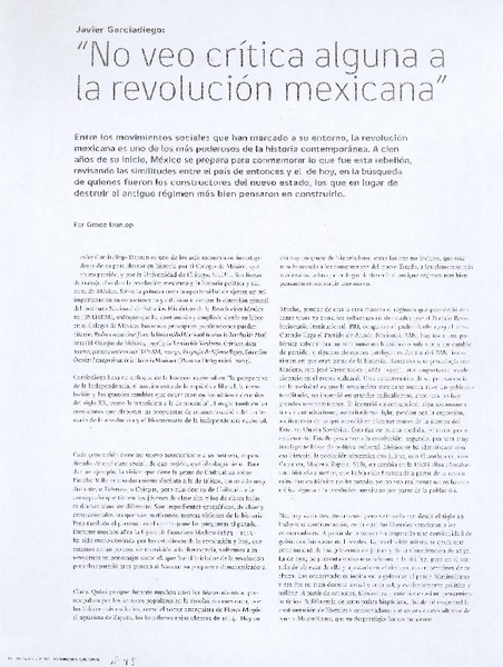 "No veo crítica alguna a la revolución mexicana" (entrevista)