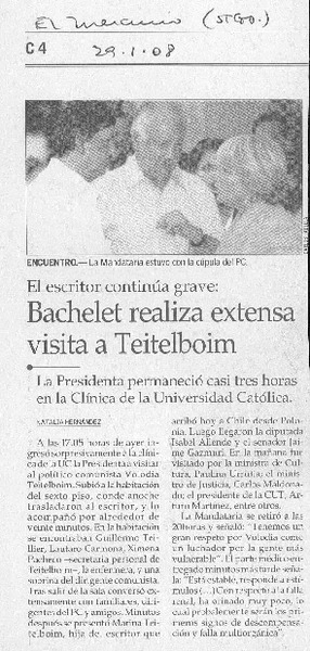 Bachelet realiza extensa visita a Teitelboim