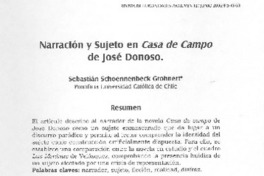 Narración y sujeto en Casa de campo de Jose Donoso