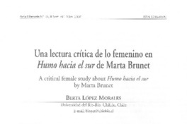 Una lectura crítica de lo femenino en Humo hacia el Sur de Marta Brunet