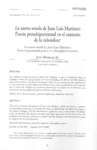 La nueva novela de Juan Luis Martínez: Poesía protohipertexual en el contexto de la videósfera