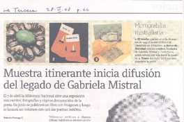Muestra itinerante inicia difusión del legado de Gabriela Mistral