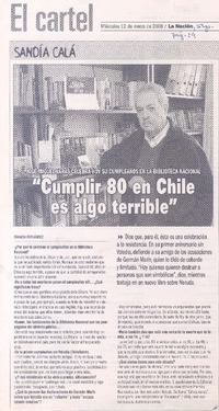 "Cumplir 80 en Chile es algo terrible" (entrevista)