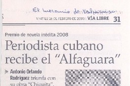 Periodista cubano recibe el "Alfaguara"