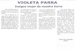 Violeta Parra insigne mujer de nuestra tierra