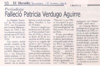 Falleció Patricia Verdugo Aguirre