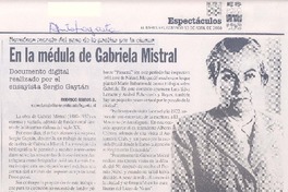 En la médula de Gabriela Mistral