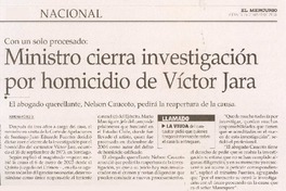 Ministro cierra investigación por homicidio de Víctor Jara