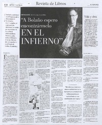 "A Bolaño espero encontrármelo en el infierno" (entrevista)