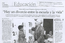 "Hay un divorcio entre la escuela y la vida" (entrevista)
