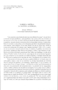 Gabriela Mistral: La materia alucinada