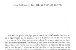 "La salvación", de Gonzalo Rojas