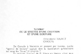 "Luvina" ou le spectre d'une creation et d'une ecriture