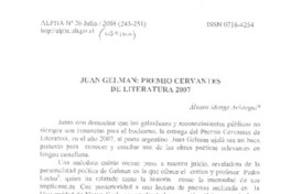 Juan Gelman: Premio Cervantes de literatura 2007